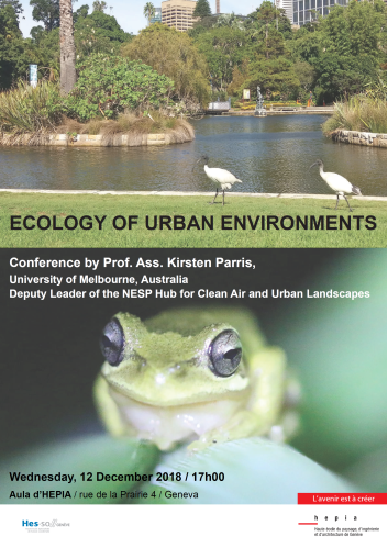 Conférence (en anglais) de Kirsten Parris sur l’écologie urbaine